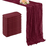 chemin table bordeaux serviette plissée semi transparente décoration mariage fête boho rustique