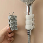 supports ventouse silicone blanc gris pommeau douche adaptable mur ludique salle bain