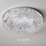 plafonnier led cristal verre moderne blanc doré 80cm chambre salon