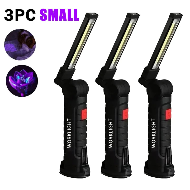 lampe torche uv led rechargeable aimant noir texturé pratique robuste