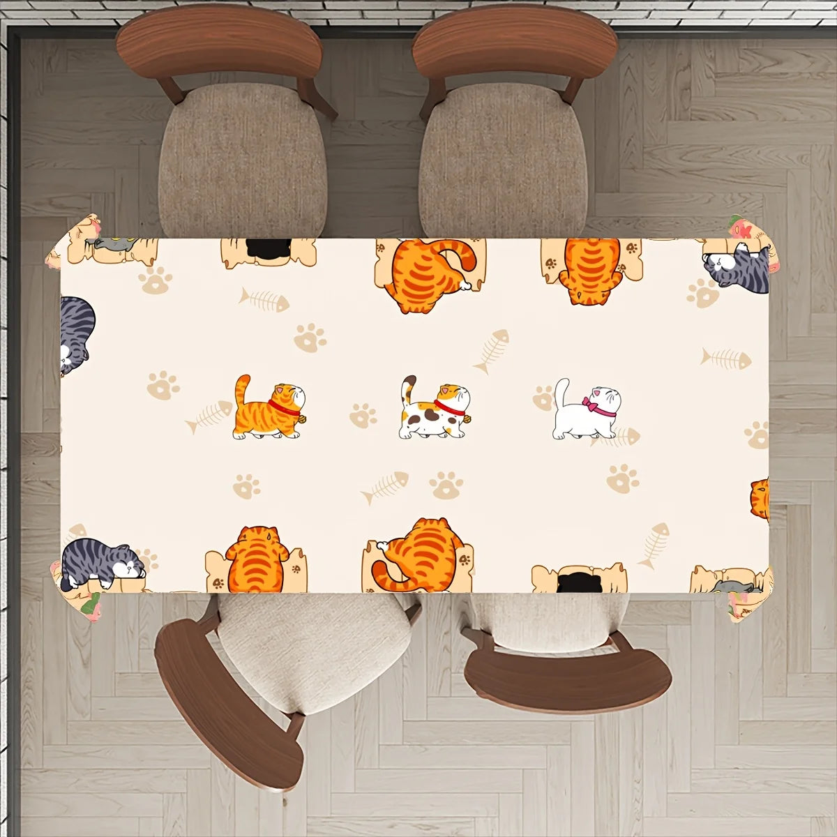 nappe imperméable chats poissons fleurs moderne extérieur printemps été automne hiver machine
