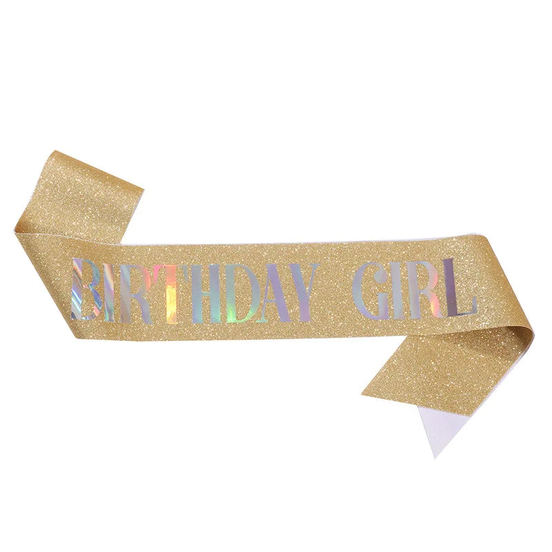 ruban pailleté festif anniversaire fille femme blanc rose bleu vert doré holographique