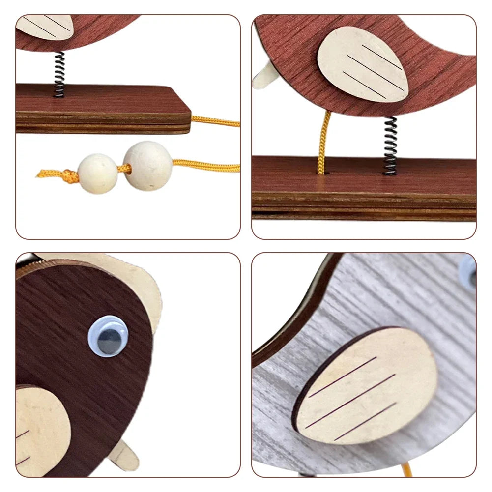 oiseau mobile oiseau bois bois corde jaune clips moderne porte rappel entrée intérieur bleu