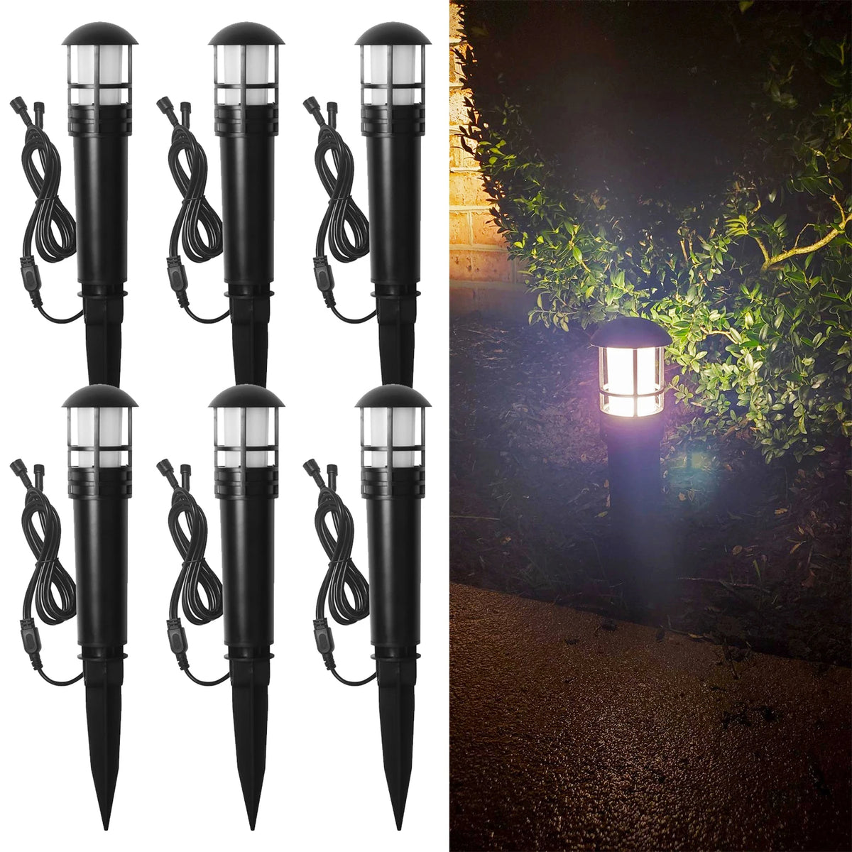 éclairage paysager extérieur led jardin étanche ip65 noir lentille frosted câble double facile moderne