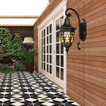 lampe murale classique ornée motifs floraux fixation noir ip65 ledextérieur résistante mưa