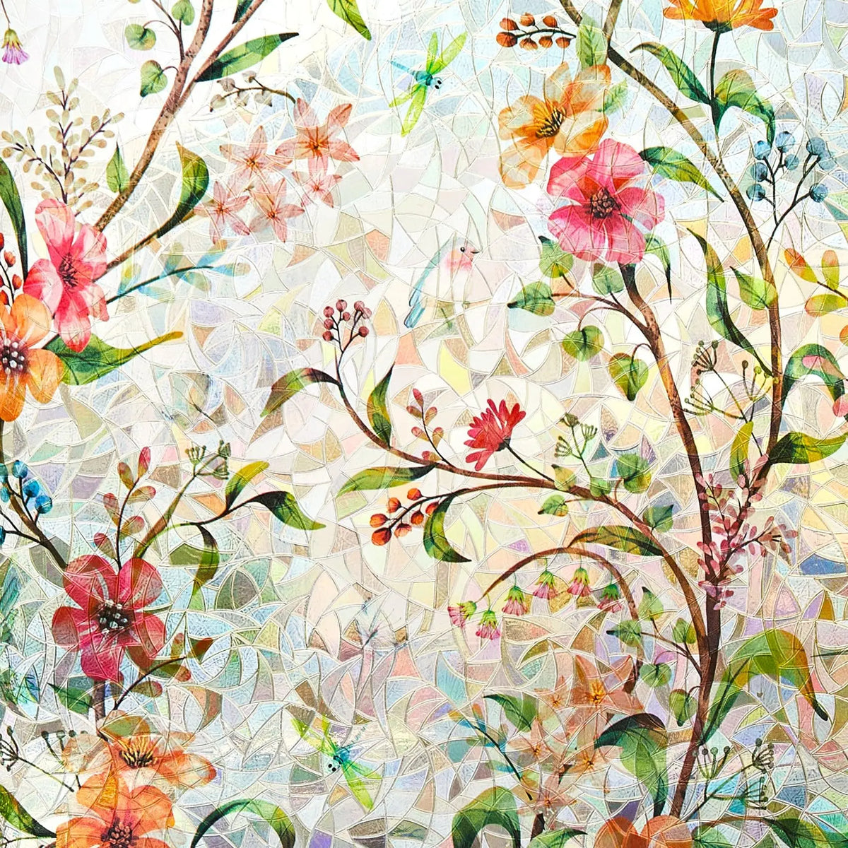 film décoratif floral multicolore protection uv isolation thermique moderne statique adhésif papier