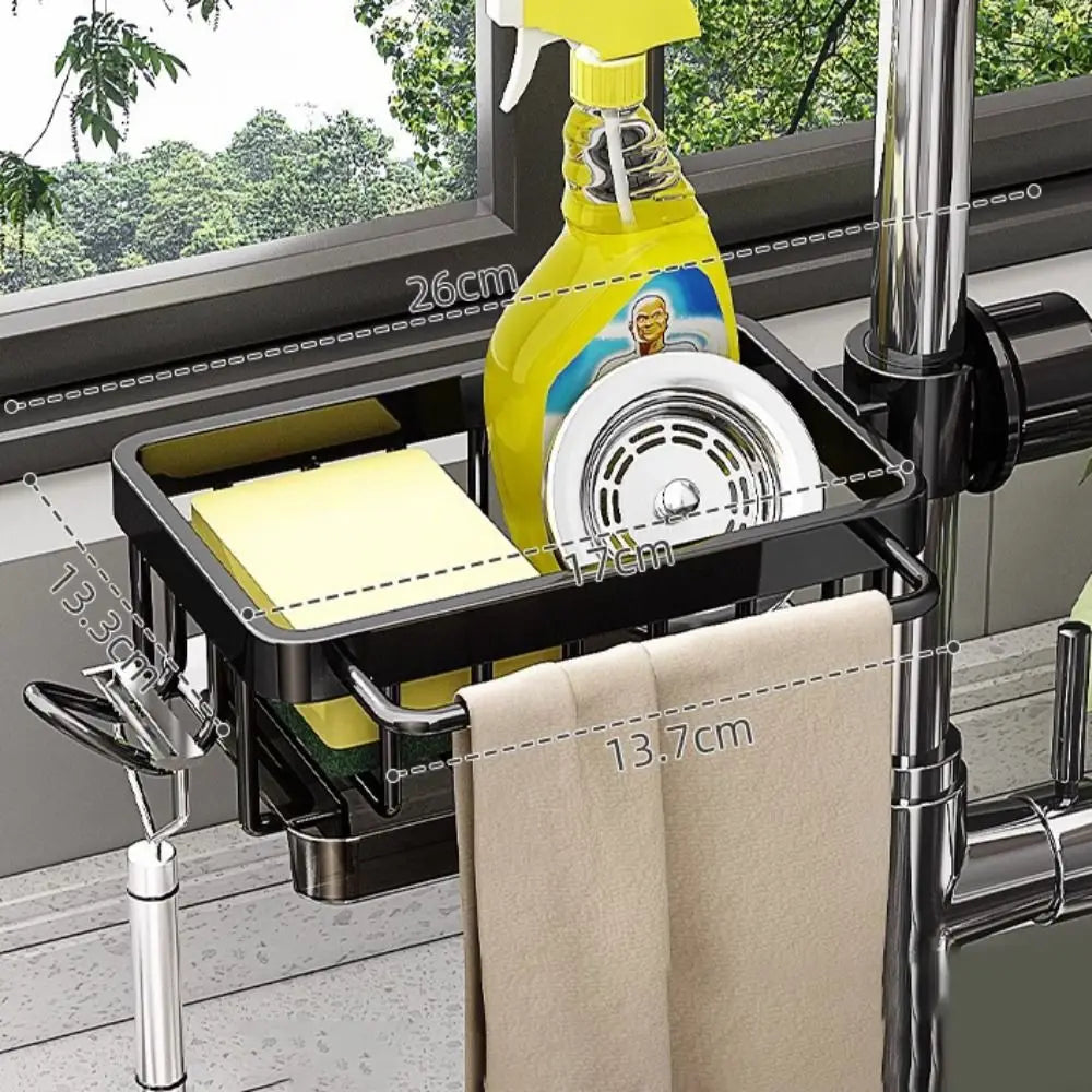 porte savon moderne porte accessoires cuisine noir finition lisse fixations brosse gant serviette