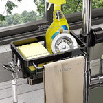 porte savon moderne porte accessoires cuisine noir finition lisse fixations brosse gant serviette