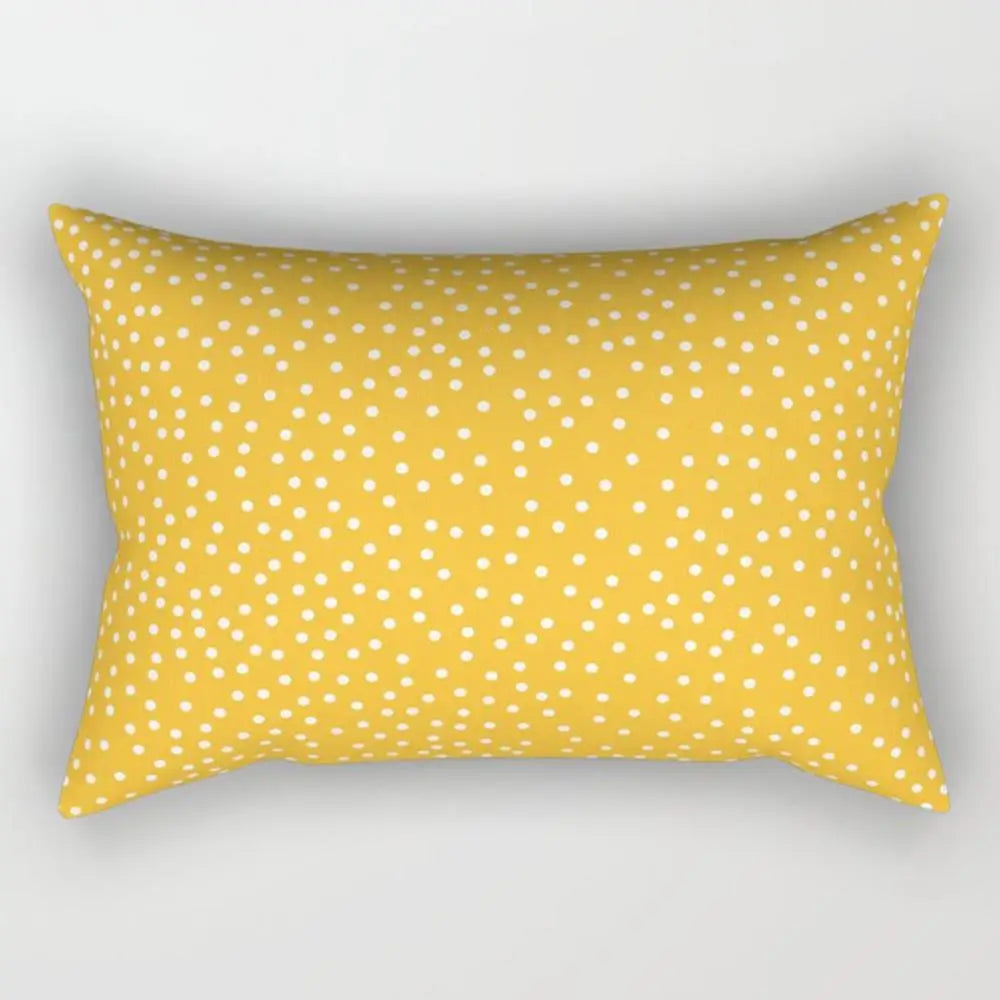 taie d'oreiller rectangulaire jaune clair motif géométrique moderne housse coussin canapé coton 30x50cm