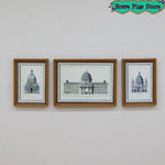 cadres photo miniatures vintage plantes bois clair paysages illustrations bleu gris minimalistes modernes