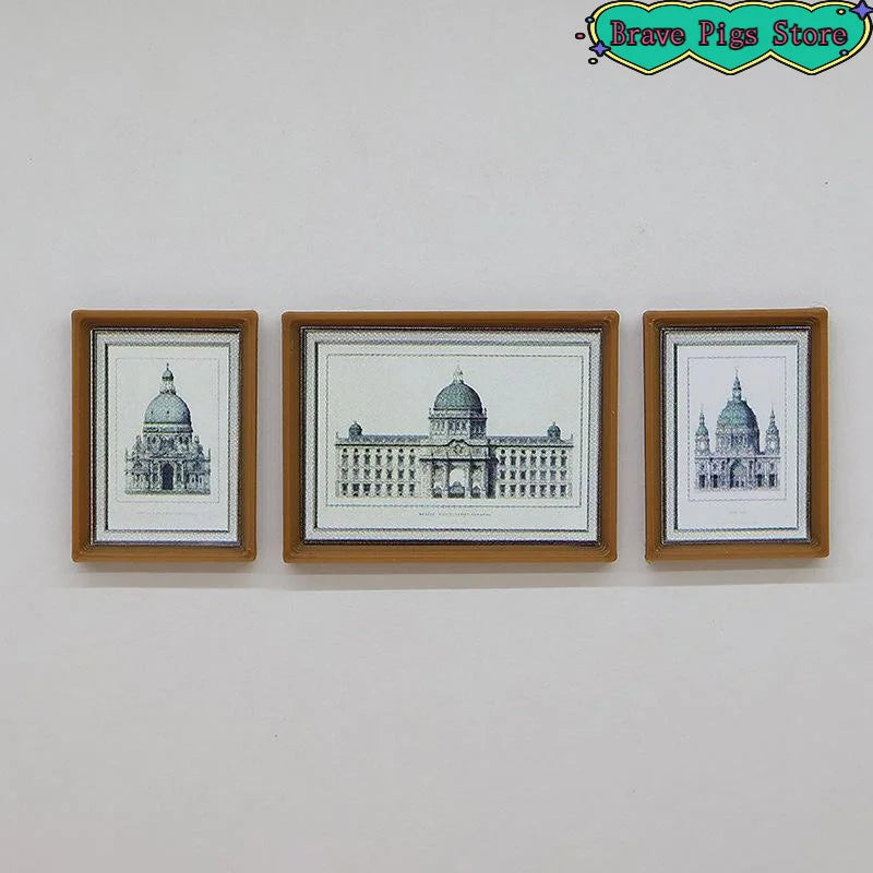 cadres photo miniatures vintage plantes bois clair paysages illustrations bleu gris minimalistes modernes