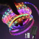 ruban led solaire multicolore moderne clips panneau solaire télécommande 15m 20m 30m