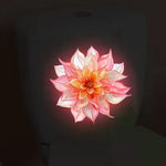 autocollants muraux fleurs lotus dahlias multicolores moderne adhésifs salle bains nocturne brillants uv