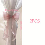 accessoires rideaux decoration maison rose rouge blanc rubans texturés semi transparents