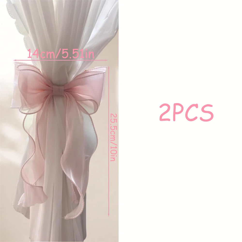 accessoires rideaux decoration maison rose rouge blanc rubans texturés semi transparents