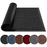 tapis d'entrée noir texture granulée moderne antidérapant polypropylène polyester 40cm 60cm