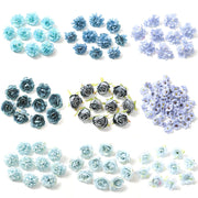 Têtes de fleurs artificielles bleues en soie - Lot de 10 pour déco maison