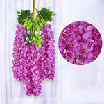 guirlande artificielle fleurs blanc vert feuilles vertes decoration mariage extérieur anniversaire baby shower