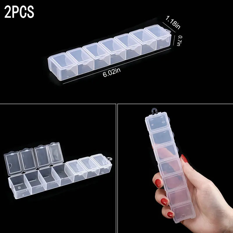 boîte rangement bijoux transparente plastique compartimentée organisateur boucles d'oreille accessoires petits objets