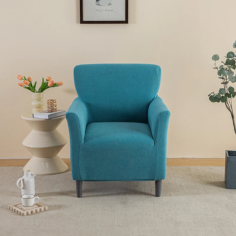housse fauteuil vert moderne tissu jacquard polyester antidérapante imperméable intérieur extérieur