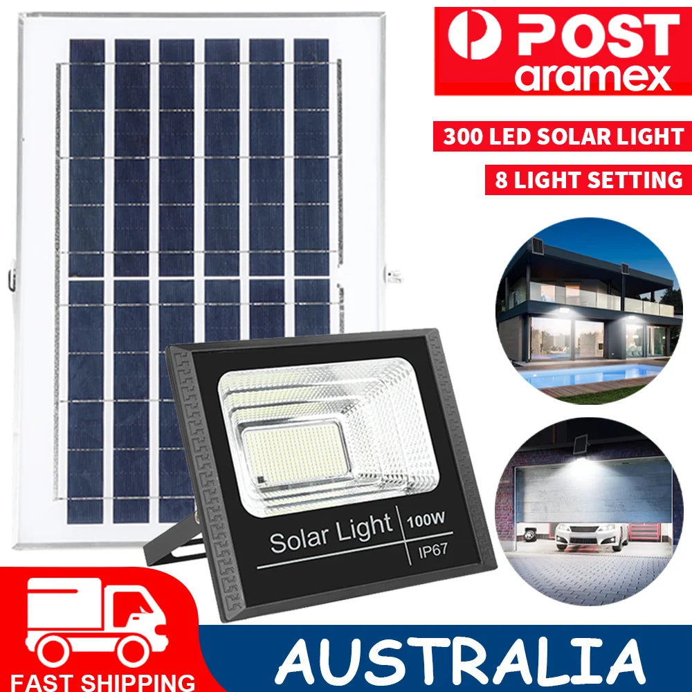 projecteur solaire led ip67 protection abs moderne extérieur sécurité jardin autonomie télécommande