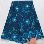 tissu voile brodé fleurs géométriques marron violet bleu clair polyester coton mariage décoration paillettes
