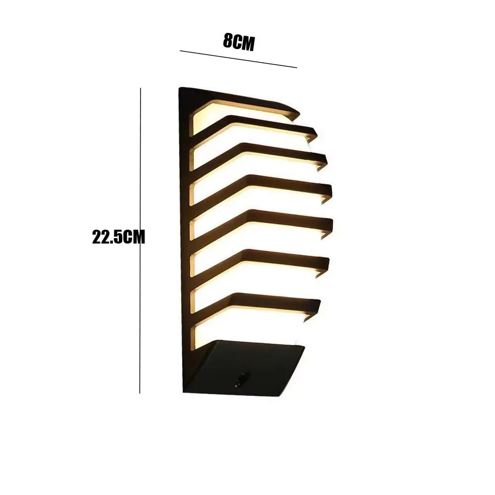 applique murale led moderne étanche noir blanc radar sensibilité mouvement 249 2000 lumens aluminium