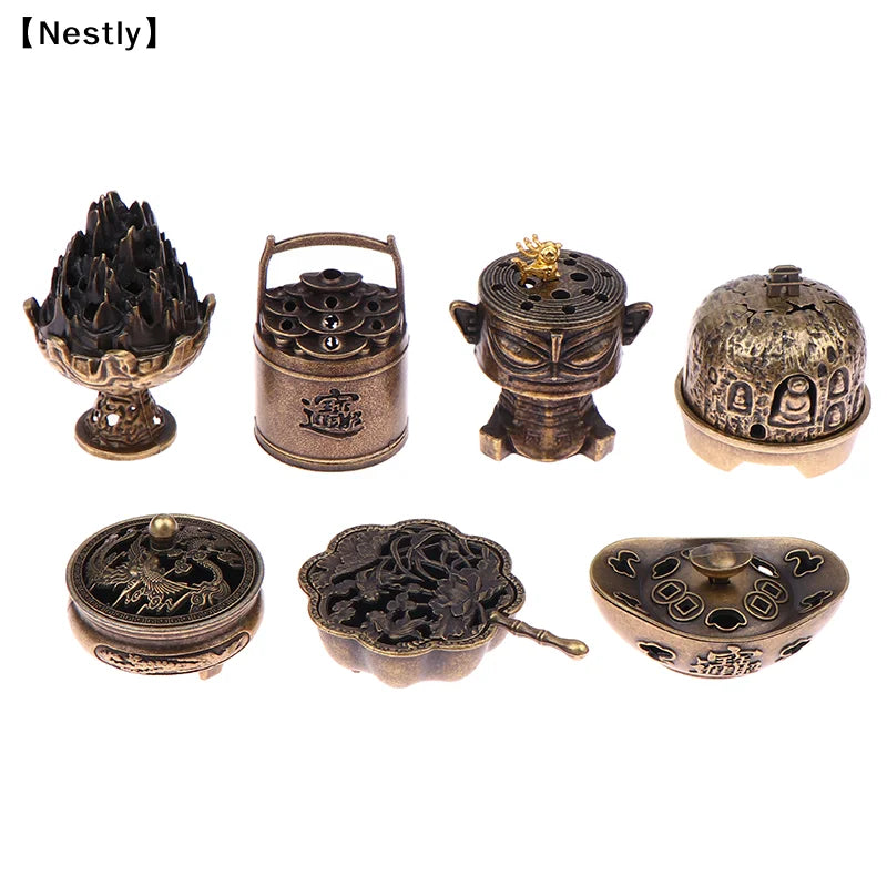 diffuseur encens bronze ajouré sculpté traditionnel artisanal tringles rechange inclusion chambre meditation yoga ambiance