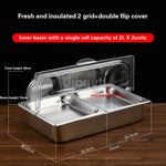 bac alimentaire acier inoxydable couvercle transparent poignée buffet cuisine moderne