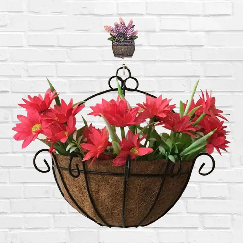 paniers suspendus fleurs artificielles liner coco bohème décoratif balconintérieur métal filaire
