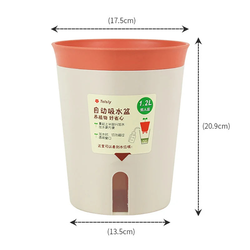 pots plante auto arrosable plastique blanc bleu orange moderne minimaliste 25l 15l