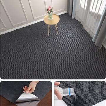 tapis gris uni adhésif feutre polyester intérieur moderne 300cm 40cm