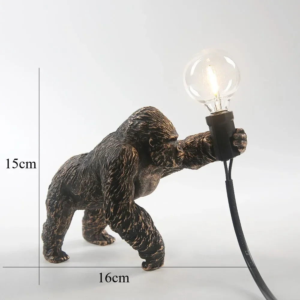 lampe poser gorille bronze noir blanc décoration intérieure moderne ampoules led câbles électriques certifiées