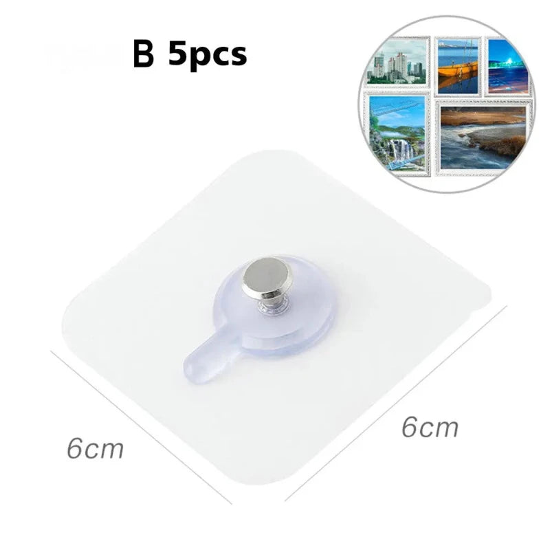 supports murals adhésifs transparents blancs modernes minimalistes utilisation multiple vis écrous 6cm6cm