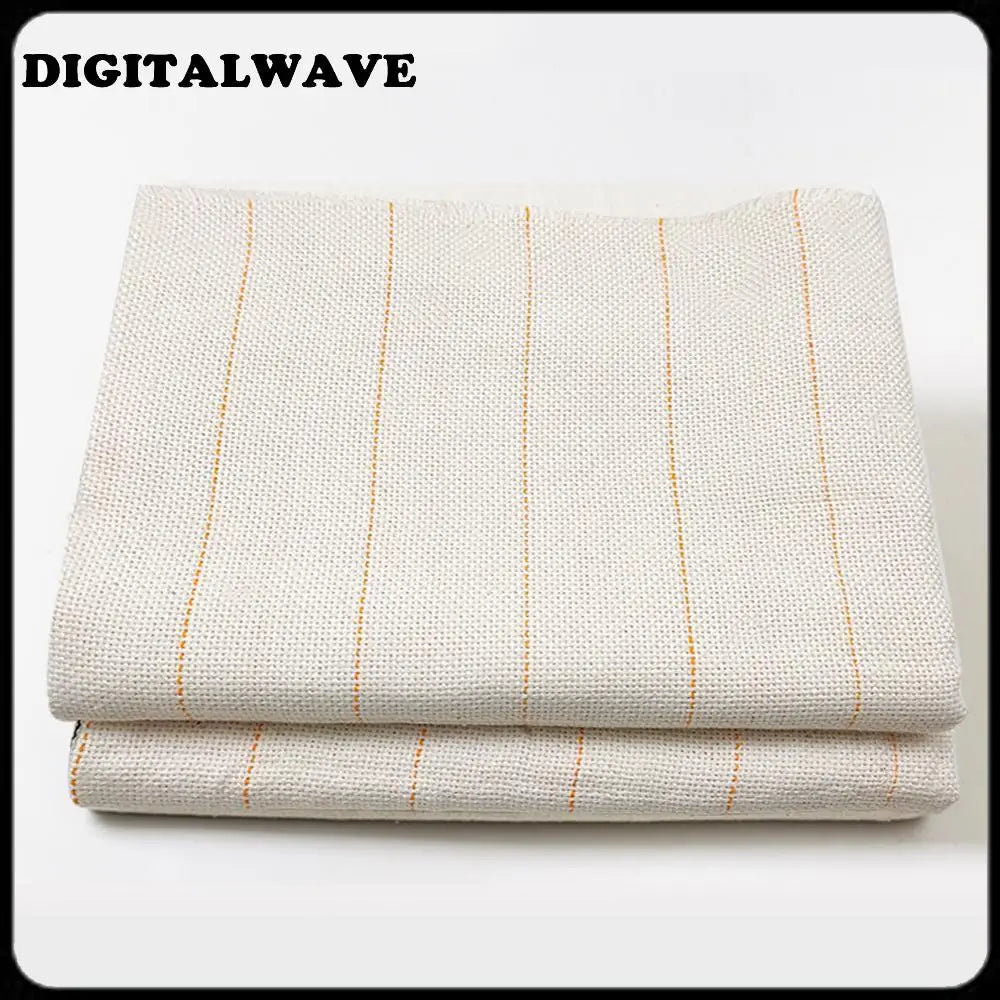 tissu coton tufting blanc orange rayures horizontales tissage fin moderne minimaliste machine lavable
