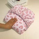 housse lit imprimée coeurs roses clairs moderne 100 polyester élastique single queen king