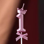 bougies chiffres anniversaire rose glitter couronne piquées decoration festive gâteau