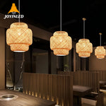 plafonnier suspendu bambou tressé niveaux 30cm rustique bohème semi transparent chambre cuisine farmhouse