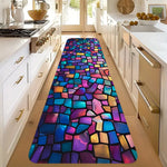 tapis multicolore géométrique moderne antidérapant polyester maison cuisine couloir salon