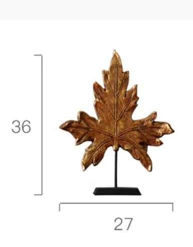 feuilles decoratives dorées relief modernes support metallique noir artisanal decoration maison 27x36cm 36x46cm