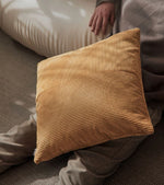 housse coussin velours patchwork rayures beige moderne simple 65x65cm polyester respectueux environnement