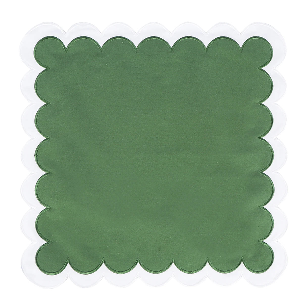 serviette table coton brodée bordure ondulée moderne décoration banquet mariage
