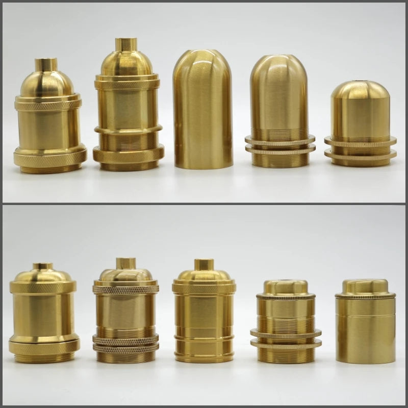 socquettes ampoule dorées douille blanche vintage base laiton fixations classiques ul sécurité echangement facile