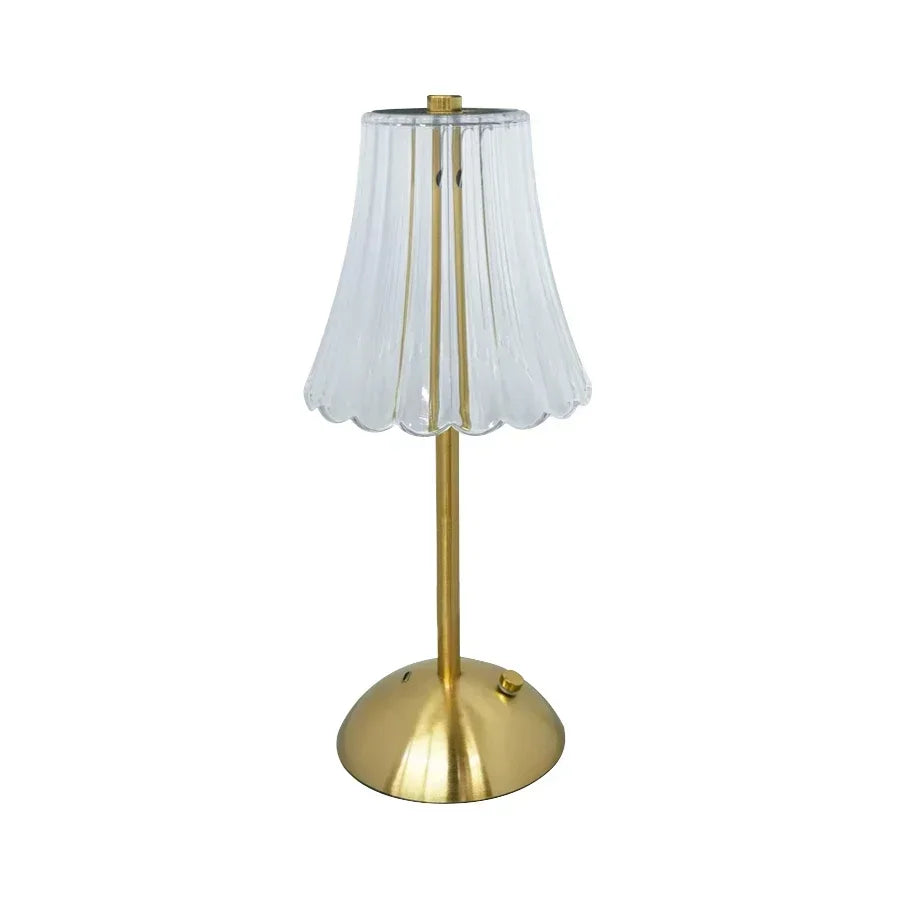 lampe table or blanc transparent moderne motifs géométriques rechargeable tactile