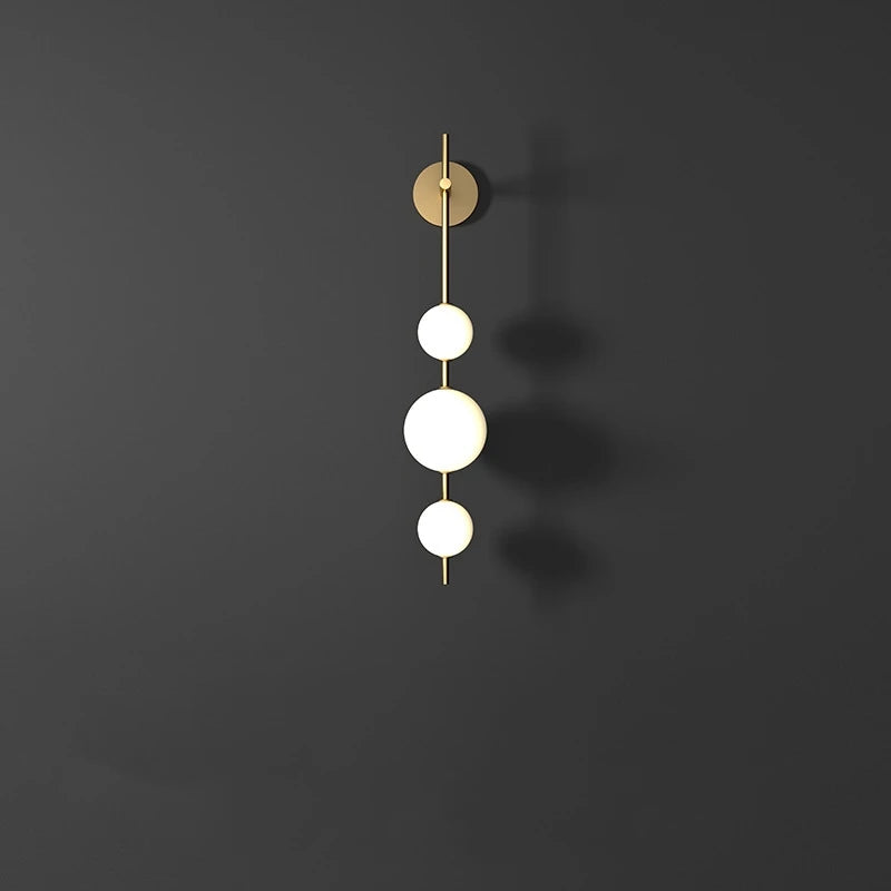 applique murale or sphères translucides éclairage chambre salon entrée moderne LED 65cm 85cm lumière