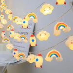 guirlande lumineuse étoiles arc ciel nuages festives enfantines leds colorées chambre enfants