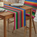 table chemin table lin multicolore rayures jour morts moderne festive