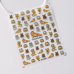 autocollants ongles garfield dessins animés orange blanc vert marron noir adhésifs cartoonaufs ongles DIY