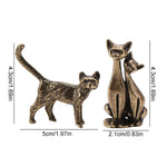 statuettes chats art deco résine bronze finement détaillées vintage mignonnes couple individuelles
