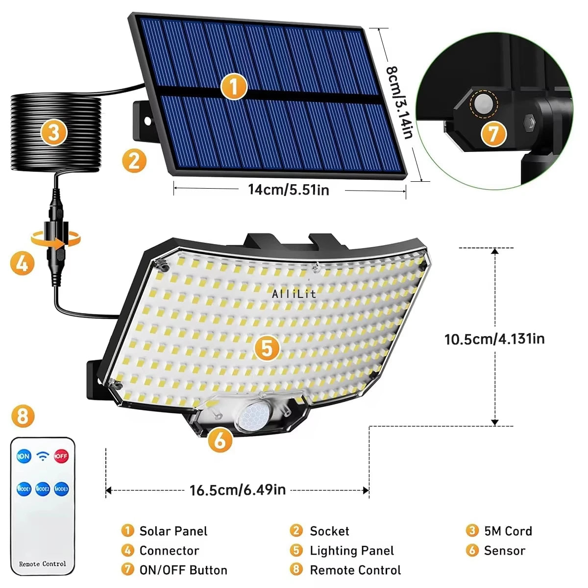projecteurs solaires détecteur mouvement panneau solaire led noir bleu blanc moderne clipsextérieur sécurité ip65